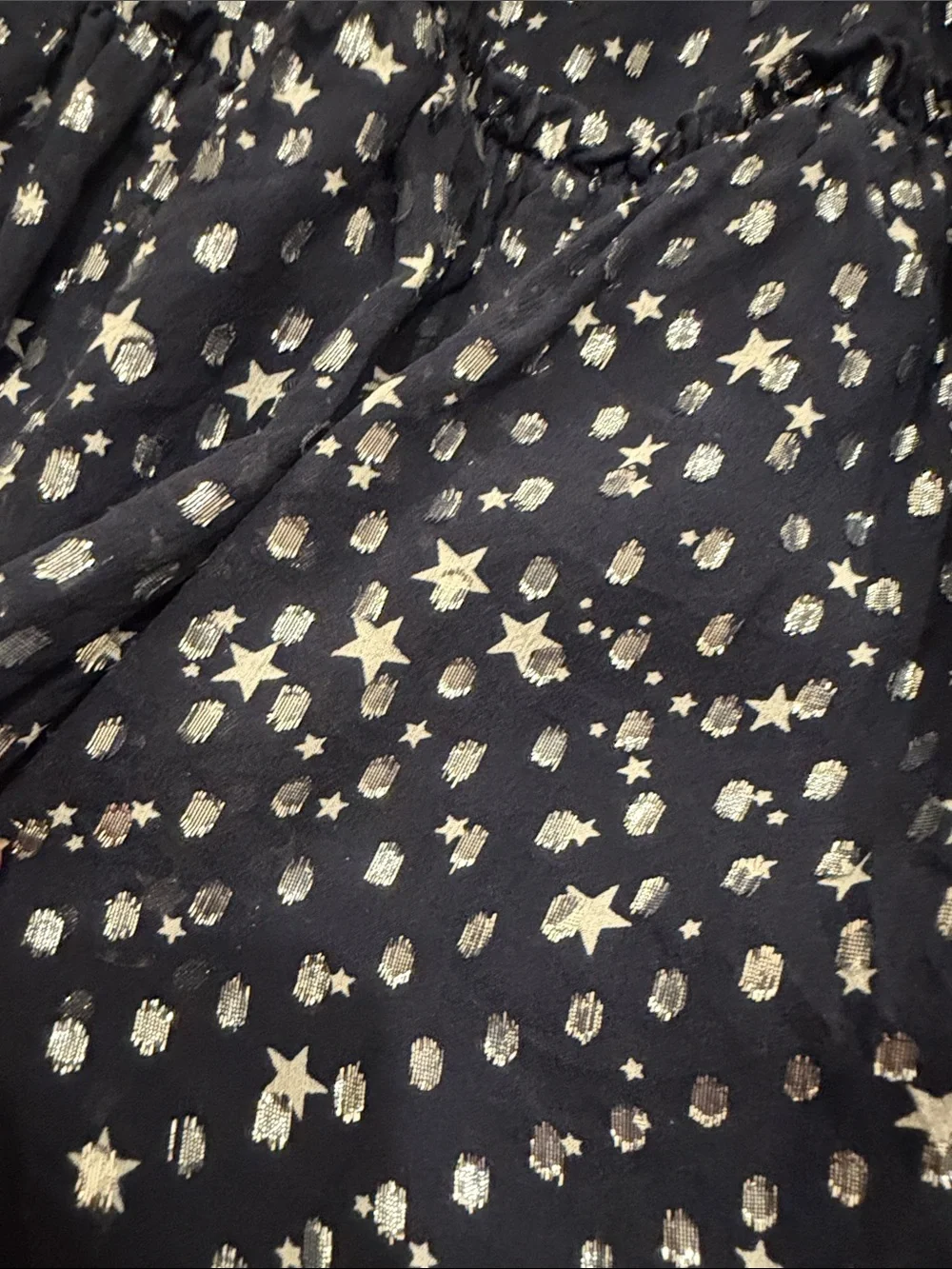 Navy Tiered Mini Skirt With Stars